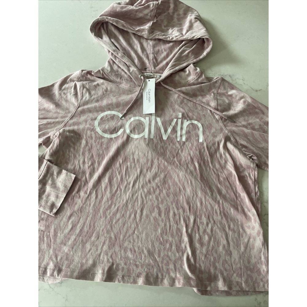 Calvin Klein LS Shirt Women's L Pink Sweatshirt Pullover Hoodie Performance Camo